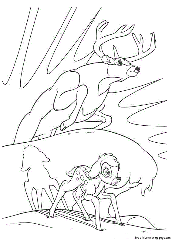 Printable Bambi and The Great Prince coloring pages