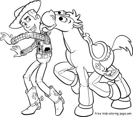 Printable Toy Story Woody Bullseye Coloring pages