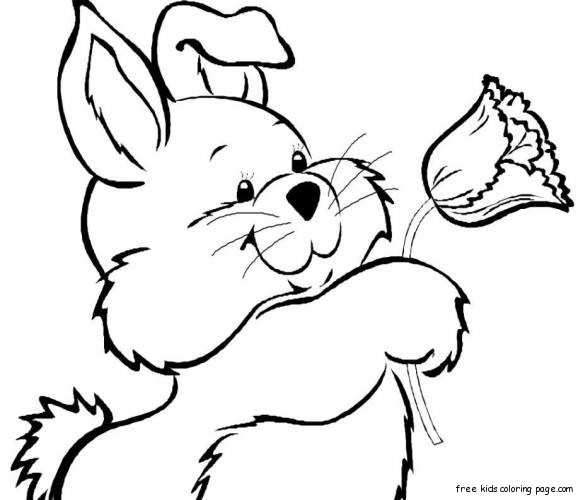 Rabbit coloring pages for kids printable free easter