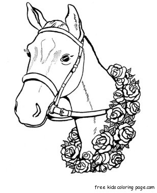 The race winner horses coloring pages free