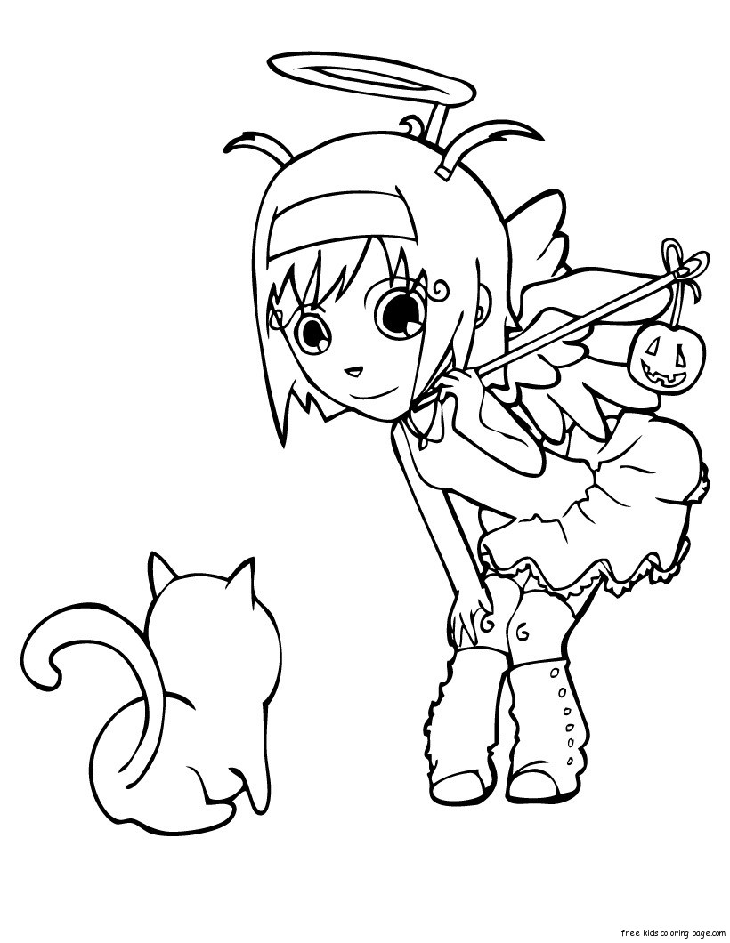 halloween angel coloring pages
