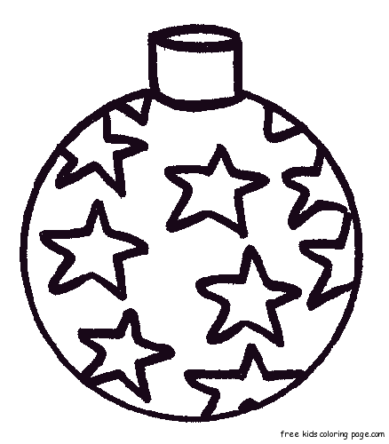 A star bauble decorating a Christmas tree coloring page