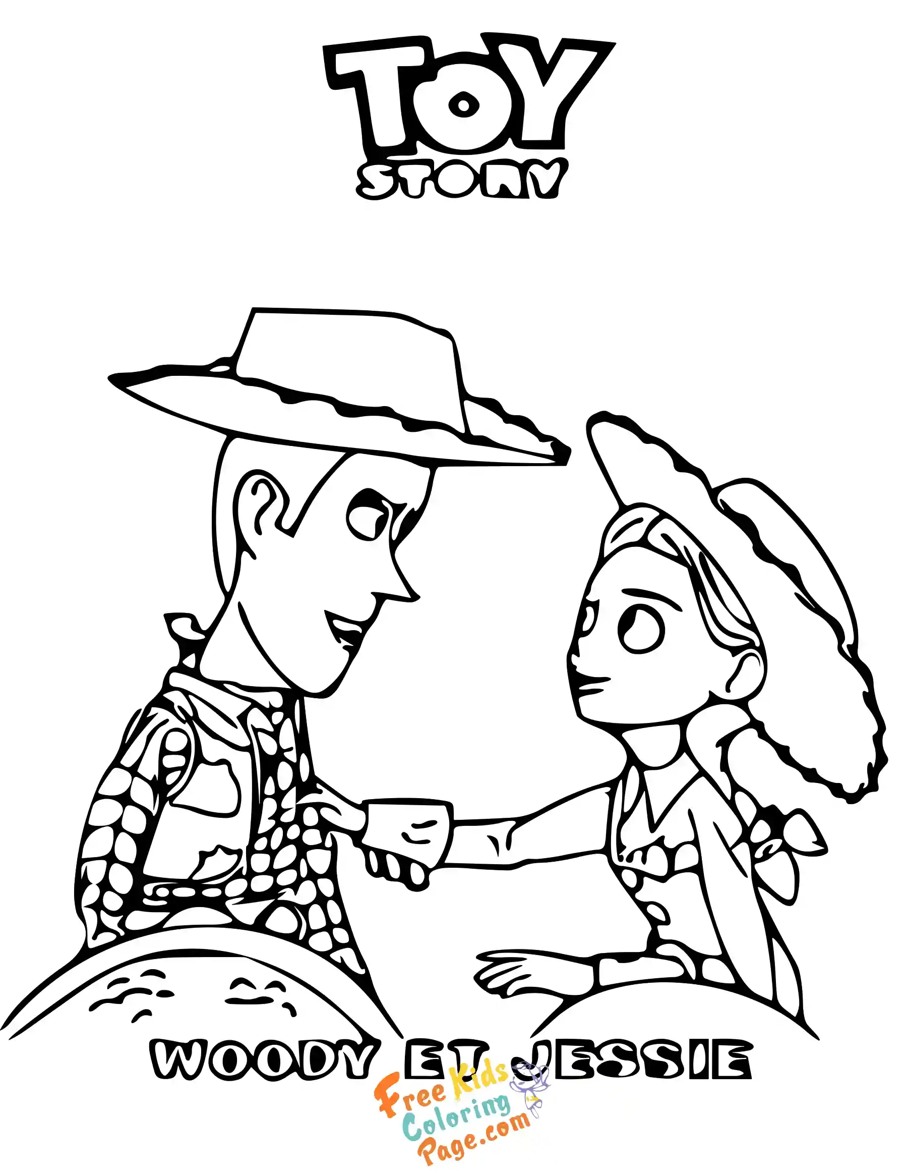 Jessie et Woody Toy Story 3 ande 4 coloring pages