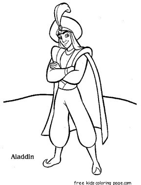 Print out Disney Characters Aladdin coloring page