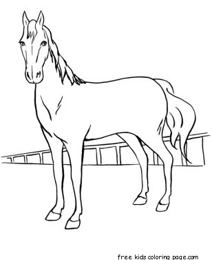 Print out coloring pages Race horses for kids