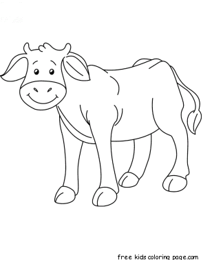 Printable animal Baby cow Coloring page