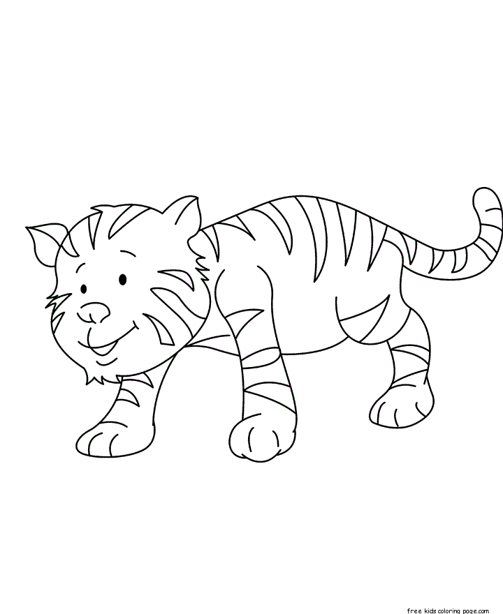 Printable animal Baby tiger Coloring page