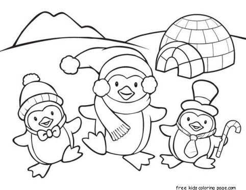Printable coloring pages animal penguins