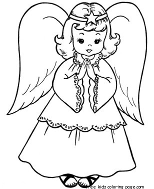 christmas angels coloring page print out for kids