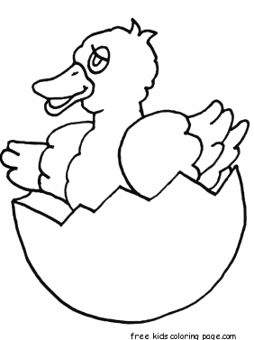 printable animal duckling coloring page