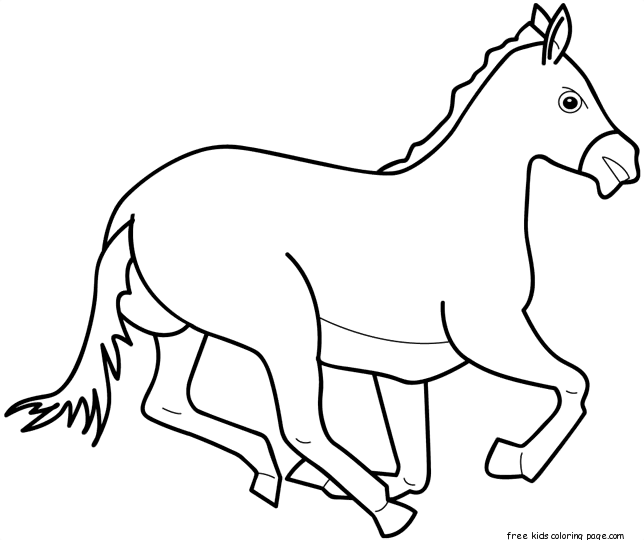 Printable Animal horse runs coloring pages for girls