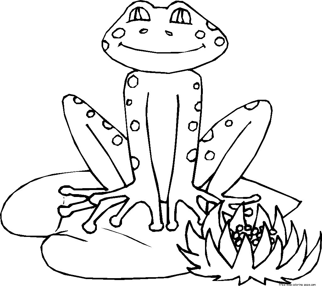 Printable Frog On Leaf coloring pages