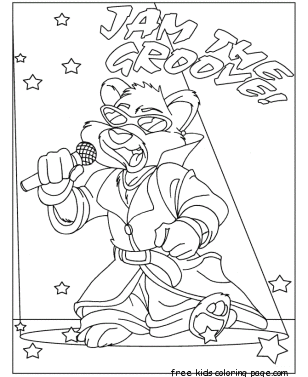 Printable animal Hip Hop Bear coloring pages
