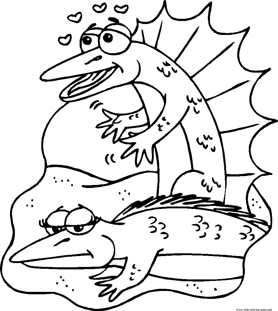 Printable coloring pages of Lizards In Love