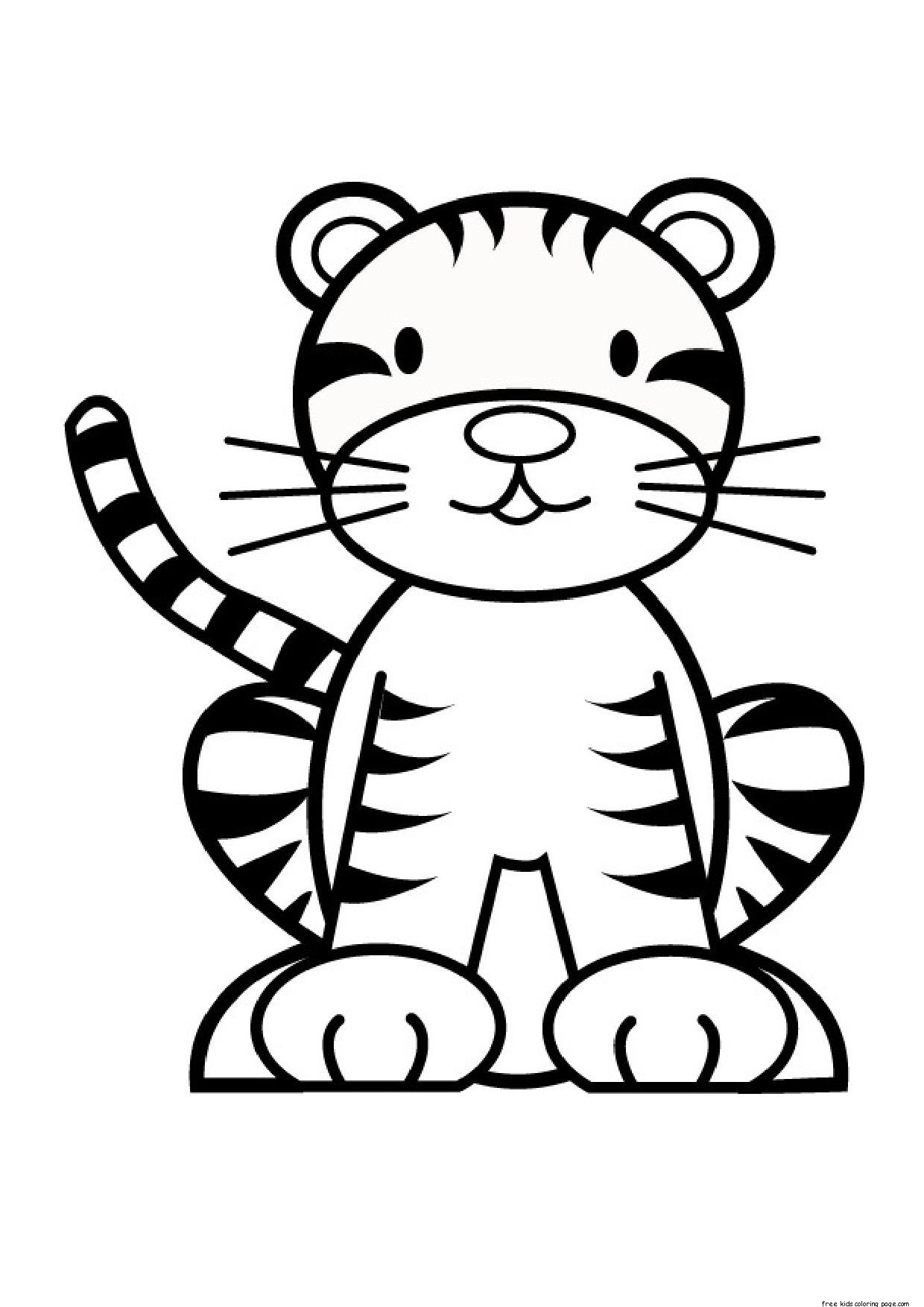 Printable tiger colouring sheet 1