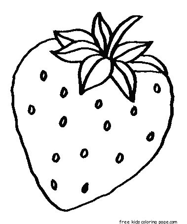 Fruits strawberry coloring pages easy pictur to color