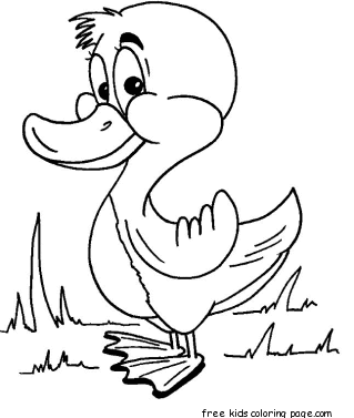 Cute duck coloring pages to print out for kids