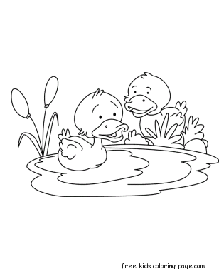Printable Baby duck Coloring page
