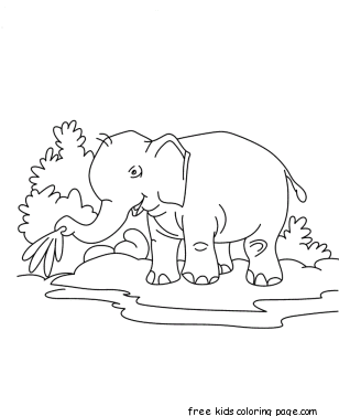 Printable Baby elephant Coloring page for kids