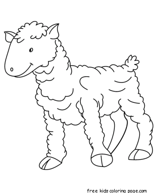 Printable Baby sheep Coloring page for kids