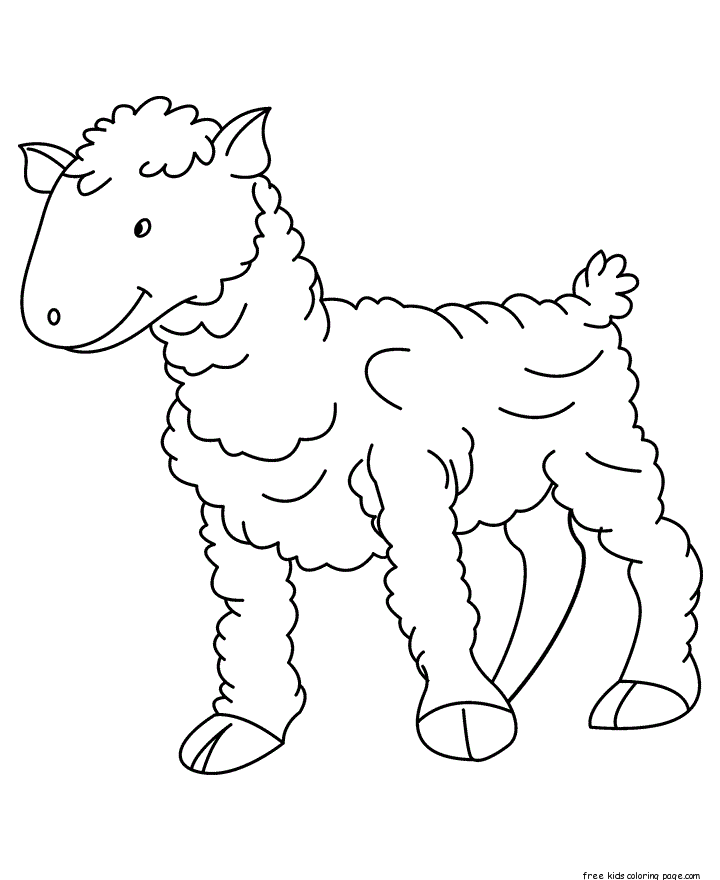 Farm baby sheep Coloring page for kids