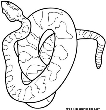 Printable animal Snake dangerous coloring page