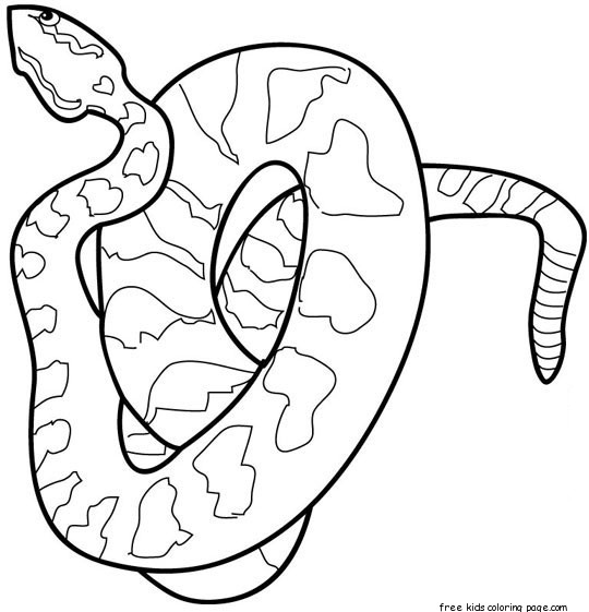 Printable animal Snake dangerous coloring page