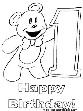 Ted baer Happy birthdays 1 coloring pages