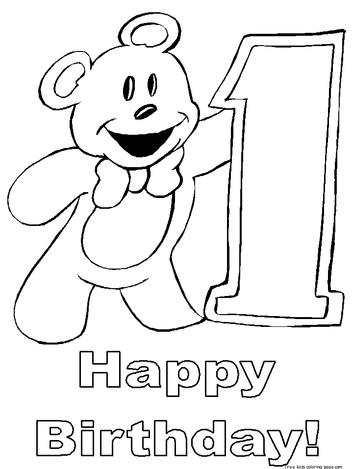 Ted baer Happy birthdays 1 coloring pages