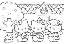 Hello Kitty Friends coloring pages printable for kids