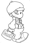 Precious Moments cute boy coloring pages
