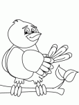 Cute birds baby coloring pages to print.