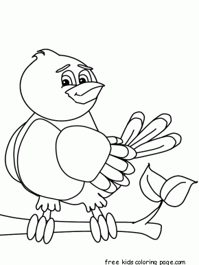 Cute birds baby coloring pages to print.
