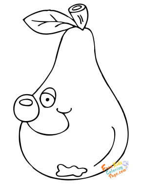 Print out Fruits Pear colouring book pages