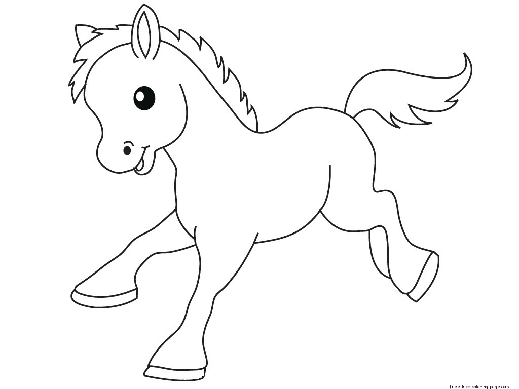 Pony Baby animals coloring pages for kidsFree Printable