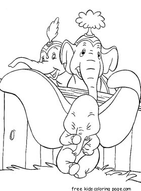 Print out coloring pictures Disney Dumbo with Prissy Giddy Catty. Dumbo pictures to color for kids to print out.