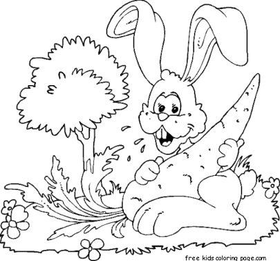 Print out rabbit animal coloring pages