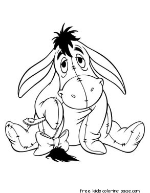 Printabel coloring pages Disney Characters Eeyore