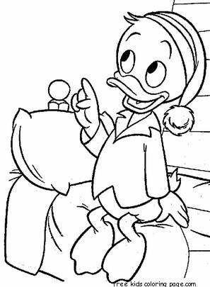 Printabel coloring pages Donald Duck and his nephews Huey