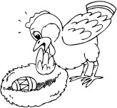 Printable chick in easter egg coloring page for kids