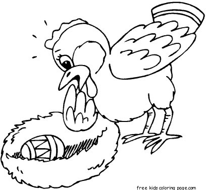 Printable chick in easter egg coloring page for kids