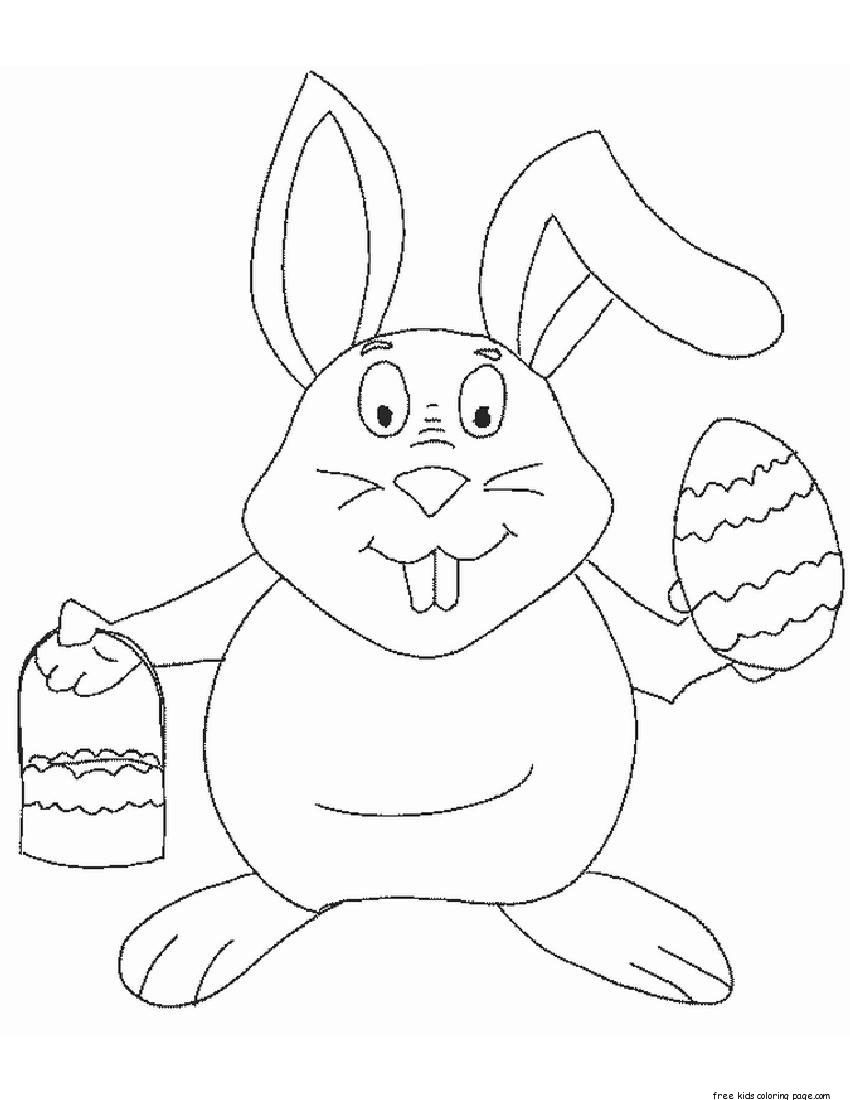 Printable Coloring Pages Of Easter Eggs And Bunnies