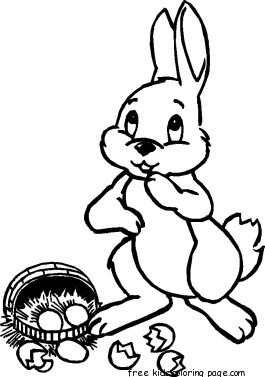 Picture to color easter bunny to print.
