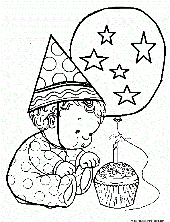 litter baby birthday 1 coloring sheet
