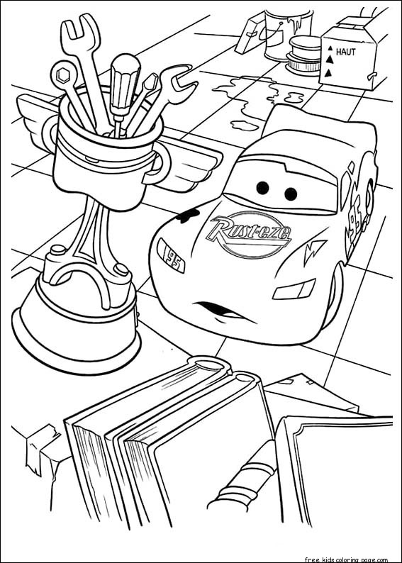 print out McQueen coloring page