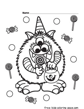 Halloween Candy Critter printabel Coloring Page