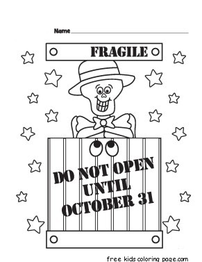 Halloween Fragile Printabel coloring pages