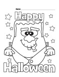 Halloween Happy Monster Printabel coloring pages for kids