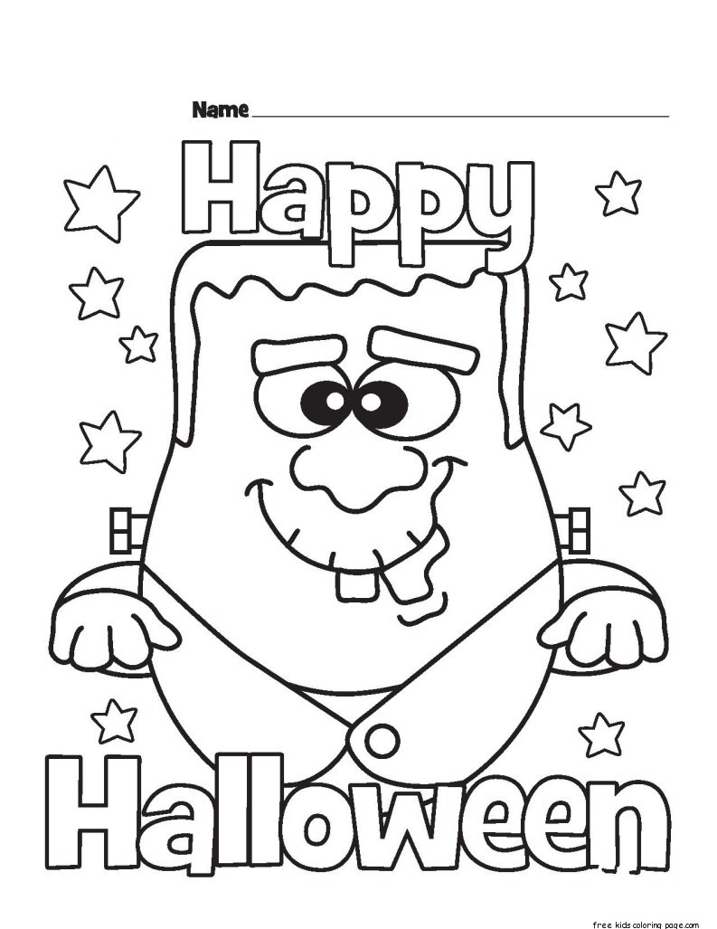 Download Halloween Happy Monster coloring pages for kidsFree ...