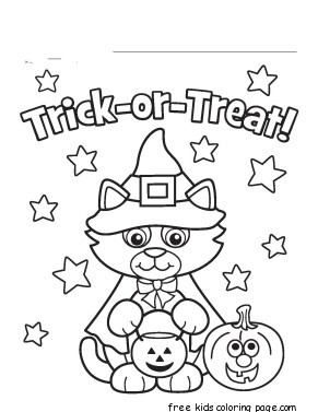 Halloween Kitty Costume Printabel coloring pages